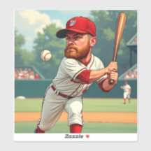 ''Caricature illustration of American baseball