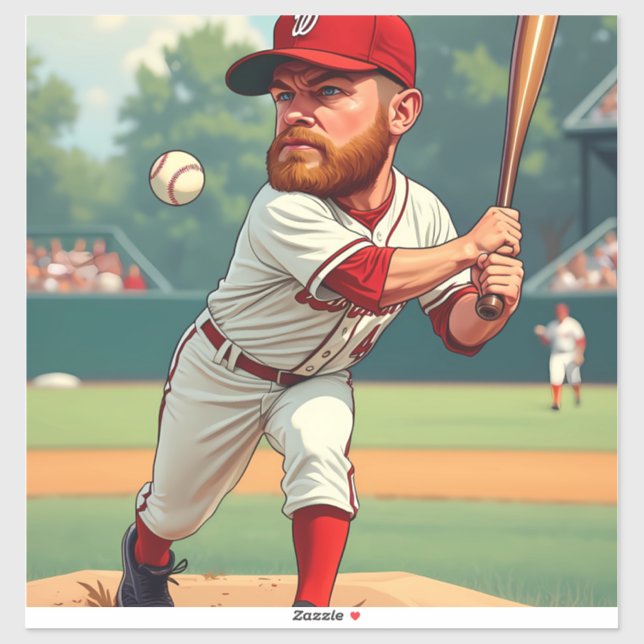 ''Caricature illustration of American baseball (Sheet)