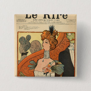 Caricature of a French Marquise 15 Cm Square Badge