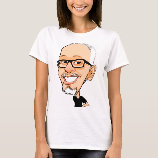  Caricature of a Man with Glasses T-Shirt (Front)
