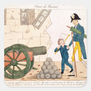 Caricature of Charles X and Henri Duc de Square Sticker