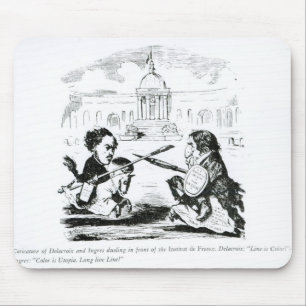 Caricature of Delacroix and Ingres Mouse Pad
