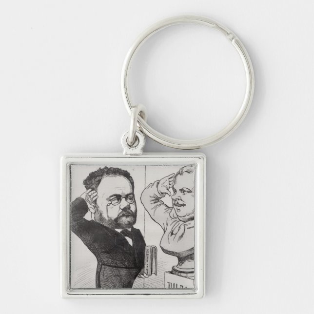Caricature of Emile Zola Key Ring (Front)