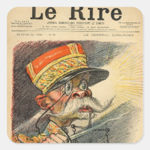Caricature of General Zurlinden Square Sticker