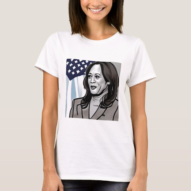 Caricature of Kamala Harris Political T-Shirt (Front)