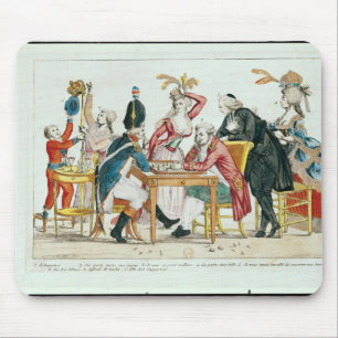 Caricature of Louis XVI playing chess Mouse Pad