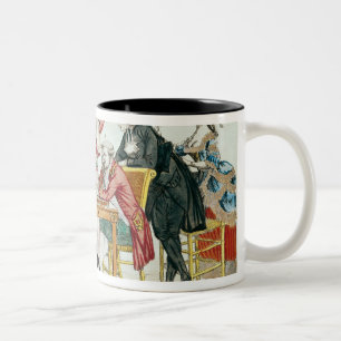 Caricature of Louis XVI playing chess Two-Tone Coffee Mug