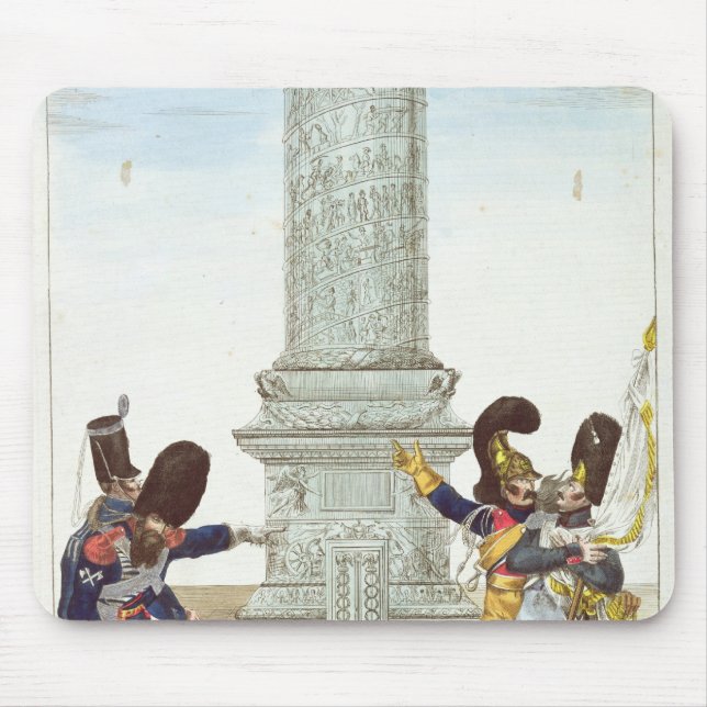 caricature of soldiers at the Colonne Vendome Mouse Pad (Front)