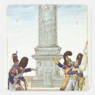 caricature of soldiers at the Colonne Vendome Square Sticker