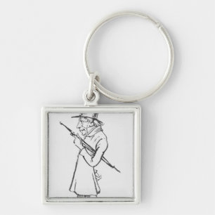 Caricature of Soren Aabye Kierkegaard Key Ring