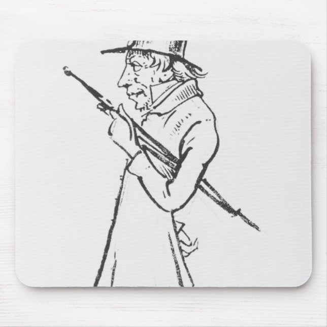 Caricature of Soren Aabye Kierkegaard Mouse Pad (Front)