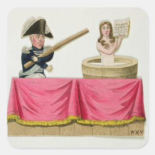 Caricature of the Constitutional Charter Square Sticker