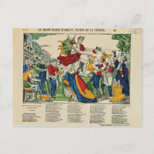 Caricature of the Demon of Money, 1860 Postcard