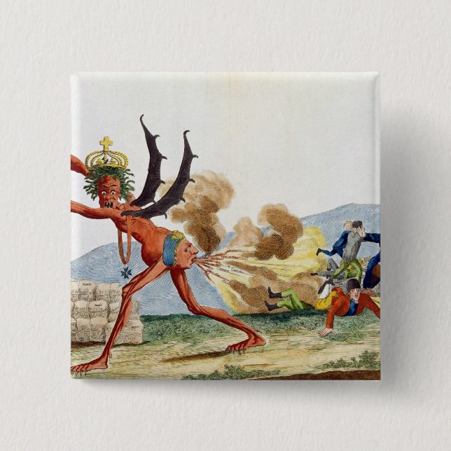 Caricature of the English Government, 1793 15 Cm Square Badge (Front)