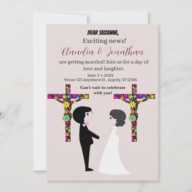 Caricature wedding invitation (Front)