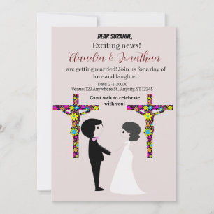 Caricature wedding invitation