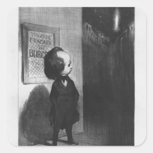 'Caricatures du jour', caricature of Victor Hugo Square Sticker