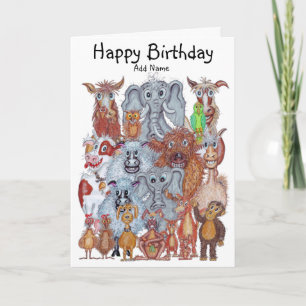Caricatures of animals card