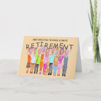Caricatures of people wishing a happy retirement