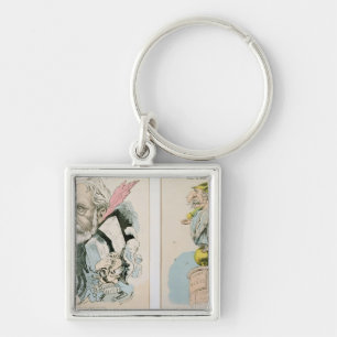 Caricatures of Victor Hugo  and Napoleon III Key Ring