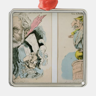 Caricatures of Victor Hugo  and Napoleon III Metal Ornament