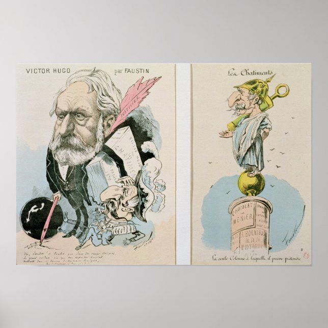 Caricatures of Victor Hugo  and Napoleon III Poster (Front)