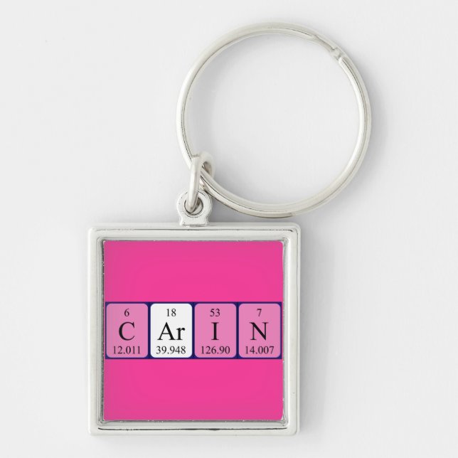 Carin periodic table name keyring (Front)