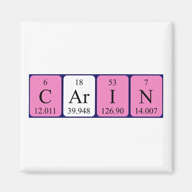 Carin periodic table name magnet (Front)