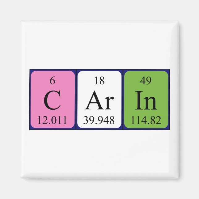 Carin periodic table name magnet (Front)
