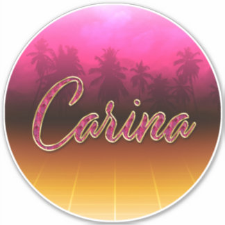 Carina First Name golden pink Sticker