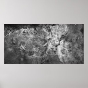 Carina Nebula: black and white Poster