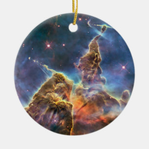 Carina Nebula by the Hubble Space Telescope Ceramic Ornament