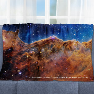 Carina Nebula Cosmic Cliffs James Webb Hi-Res Fleece Blanket