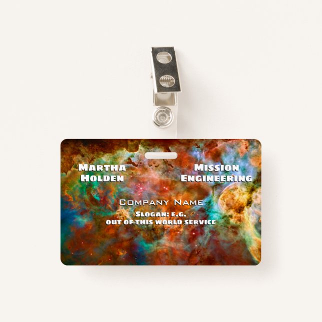 Carina Nebula in Argo Navis constellation ID Badge (Front with Clip)