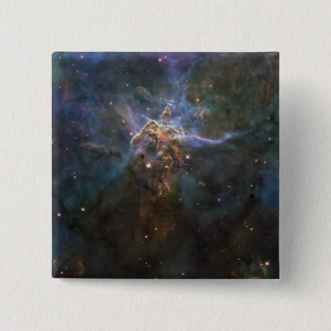 Carina Nebula Star-forming Pillars 15 Cm Square Badge (Front)