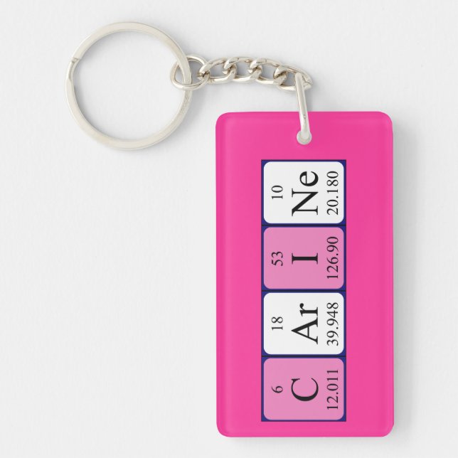 Carine periodic table name keyring (Front)