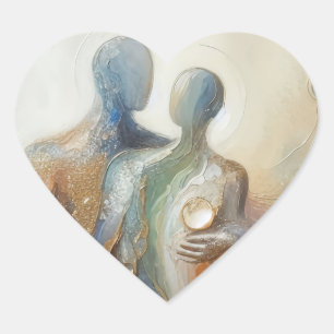 Caring Abstract Impressionist Art Sticker