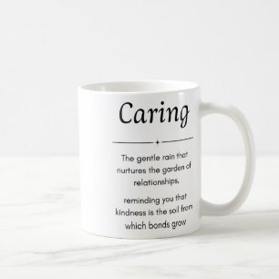 Caring Definition Minimalist Sticker - Black White Coffee Mug