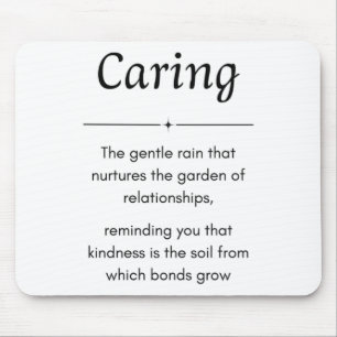 Caring Definition Minimalist Sticker - Black White Mouse Pad
