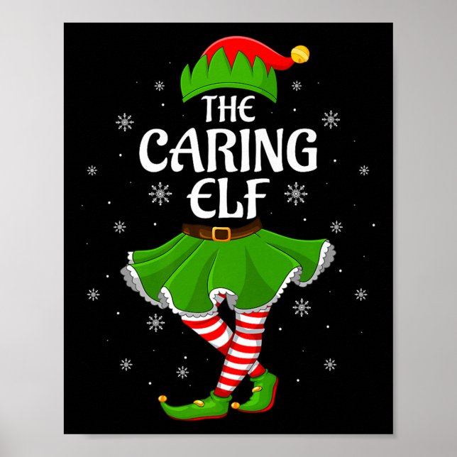 Caring Elf Christmas Family Girls Women Elf Squad  Poster (Front)