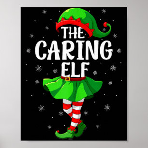 Caring Elf Christmas Girls Women Elf Squad Xmas Fa Poster