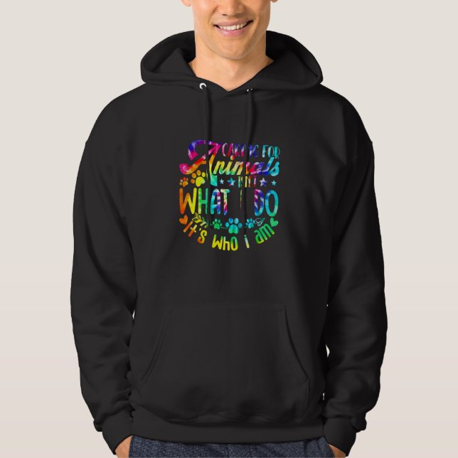 Caring For Animals Isn't What I Do Adopted Cat Dog Hoodie (Front)