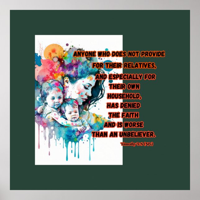 Caring for Family: A Fundamental Act of Faith Poster (Front)