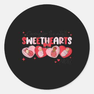 Caring For Sweethearts Nicu Nurse Valentine Swaddl Classic Round Sticker