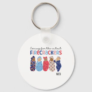 Caring For The Cutest Firecrackers 4th Of July Nic Key Ring
