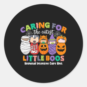 Caring For The Cutest Little Boos Nicu Halloween 1 Classic Round Sticker