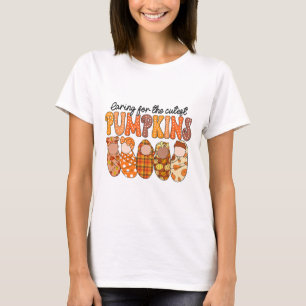 Caring For The Cutest Pumpkins Nicu Nurse Fall Tha T-Shirt