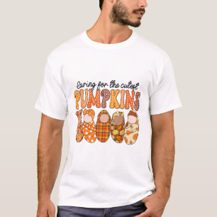 Caring For The Cutest Pumpkins Nicu Nurse Fall Tha T-Shirt