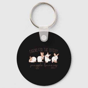 Caring For The Cutest Snuggle Bunnies  Key Ring