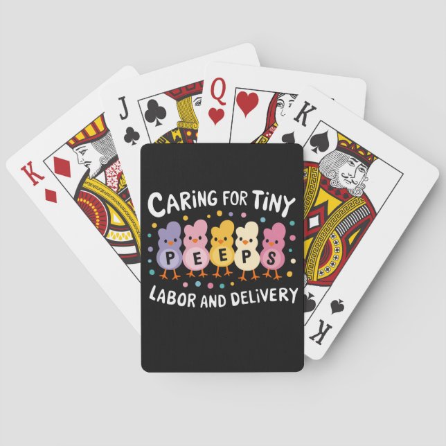 Caring For Tiny Labour And Delivery L&D Nurse Playing Cards (Back)